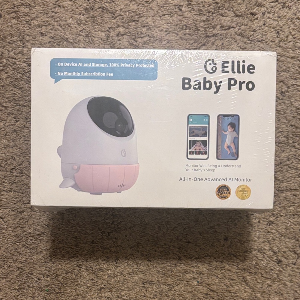 Ellie Baby Pro AI Monitor in Pink and White